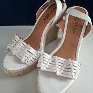 Twisted Espadrille Wedge Sandals